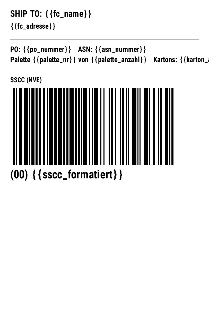 ZPL preview: Amazon pallet label: LTL/FTL shipments, SSCC and GS1-128 in ZPL