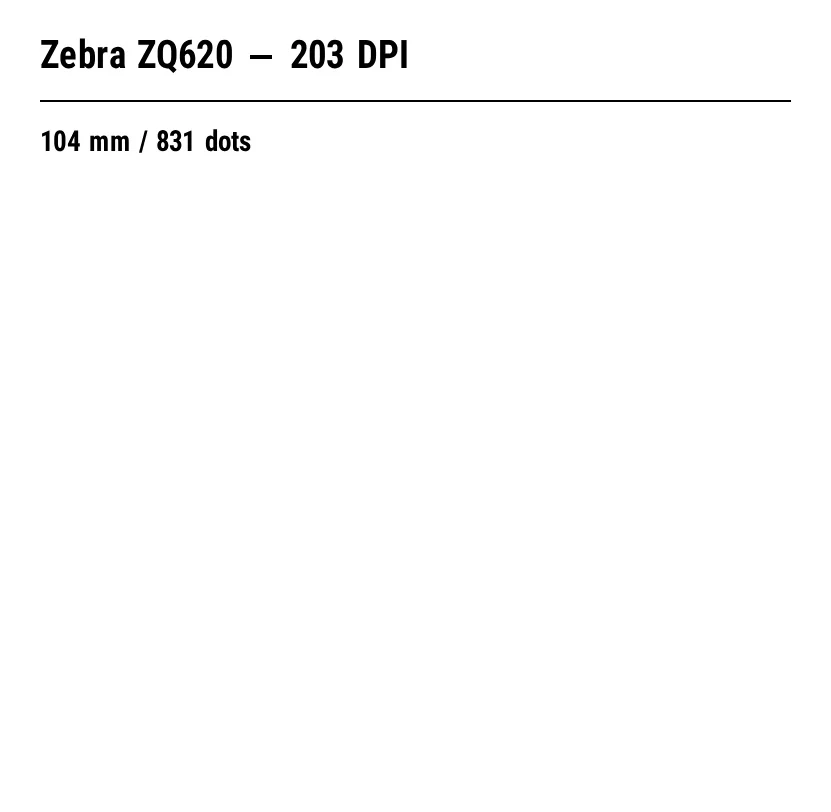 ZPL preview: Zebra ZQ620: ZPL guide