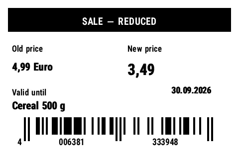 Preview of Promotional / Sale Price Label