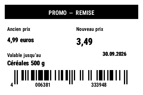 Aperçu de Étiquette promotion / prix spécial
