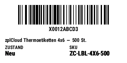 Vorschau von Amazon-FNSKU-Label
