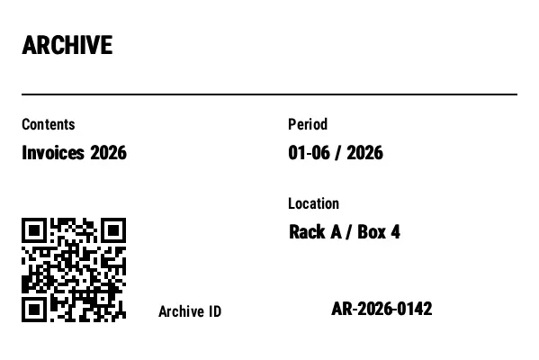 Preview of Archive Box Label