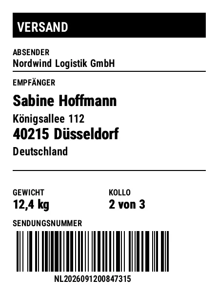 Vorschau von Basis-Versandetikett