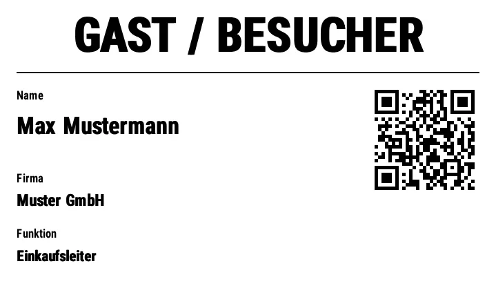 Vorschau von Namens-/Besucherschild