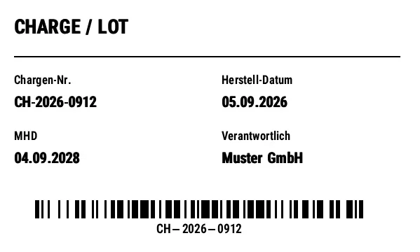 Vorschau von Chargen-/Lot-Etikett