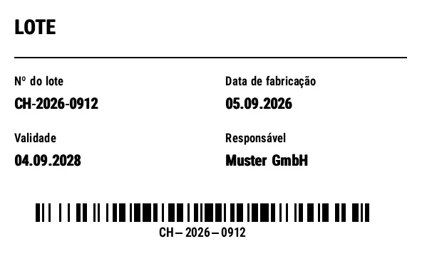 Prévia de Etiqueta de lote