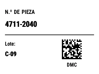 Vista previa de Etiqueta DataMatrix para piezas pequeñas