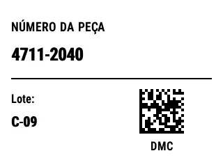 Prévia de Etiqueta DataMatrix para peças pequenas