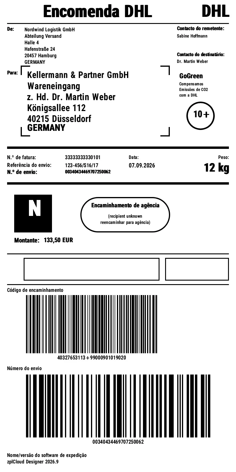 Prévia de Pacote DHL