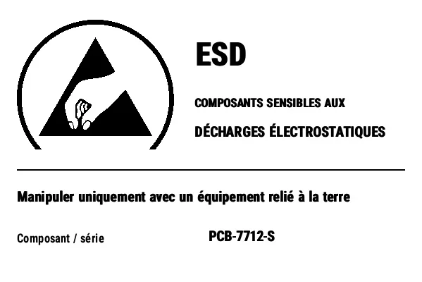Aperçu de Étiquette d'avertissement ESD