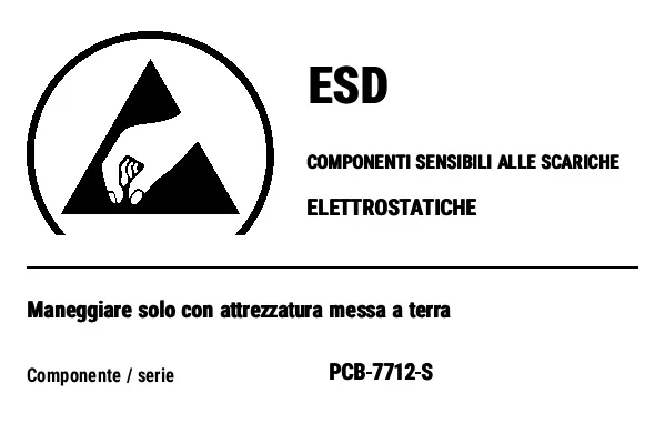 Anteprima di Etichetta di avvertenza ESD