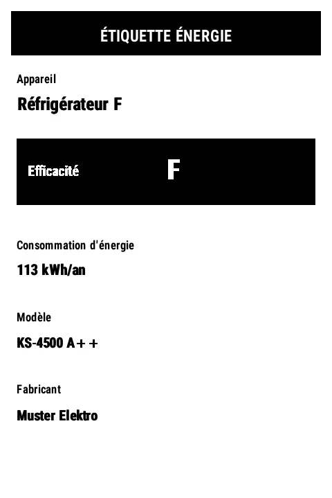 Aperçu de Étiquette énergie UE (appareils électriques)