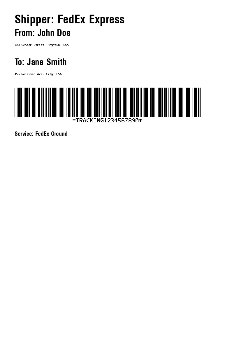 Preview of FedEx Template