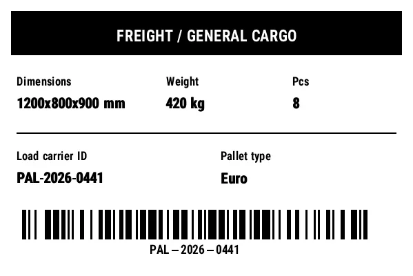 Preview of Freight / Dimensions Label