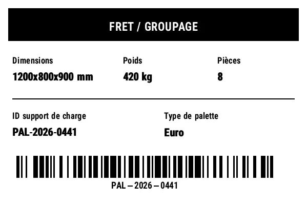 Aperçu de Étiquette de fret / dimensions