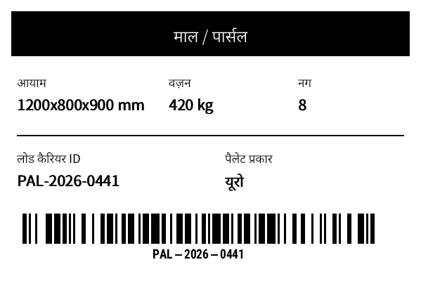 पूर्वावलोकन: माल/आयाम लेबल