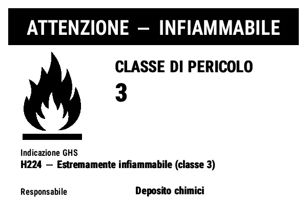 Anteprima di Etichetta merci pericolose infiammabili