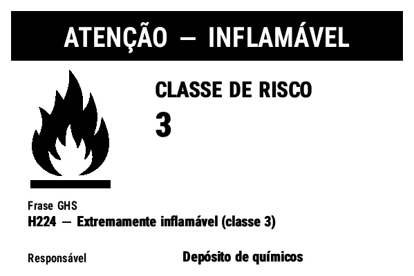 Prévia de Etiqueta de inflamabilidade para produtos perigosos
