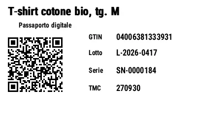 Anteprima di GS1 QR Code con passaporto digitale del prodotto (DPP)