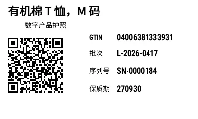 预览：带数字产品护照（DPP）的 GS1 QR 码