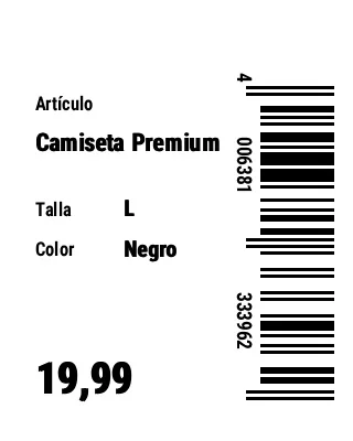 Vista previa de Etiqueta colgante (ropa)