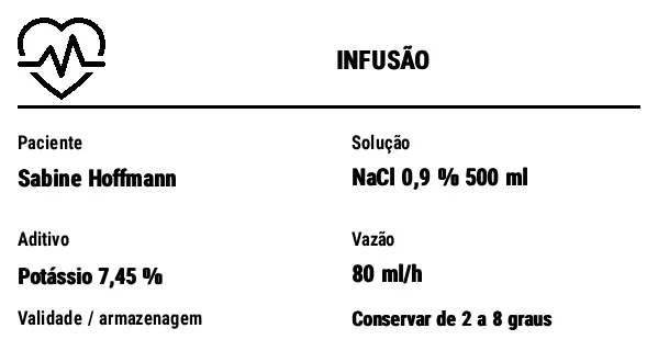 Prévia de Etiqueta de infusão (bolsa i.v.)