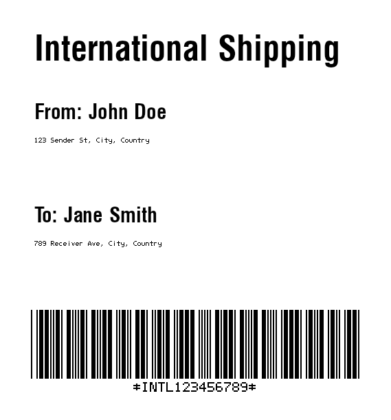 Preview of International Shipping