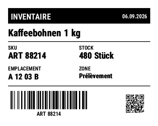 Aperçu de Étiquette d'inventaire