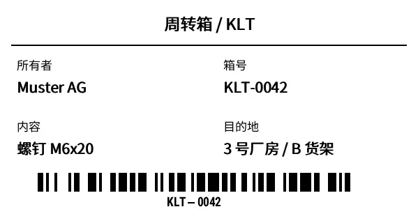预览：KLT 周转箱标签