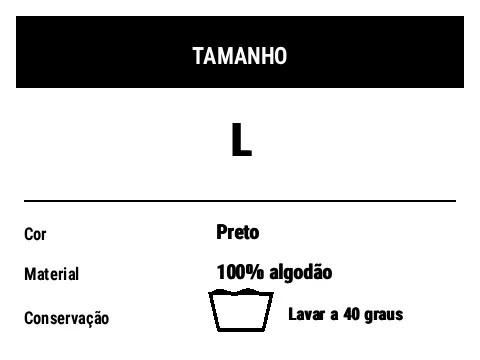 Prévia de Etiqueta de composição/tamanho