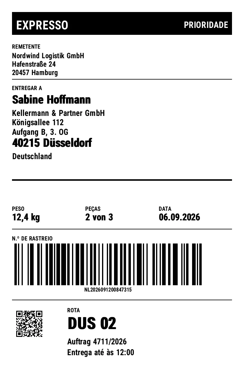 Prévia de Modelo Labelary