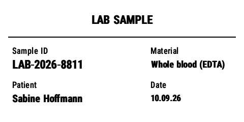 Preview of Laboratory Sample Label