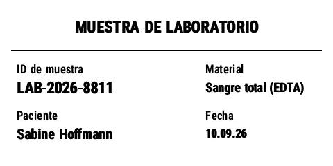 Vista previa de Etiqueta de muestra de laboratorio