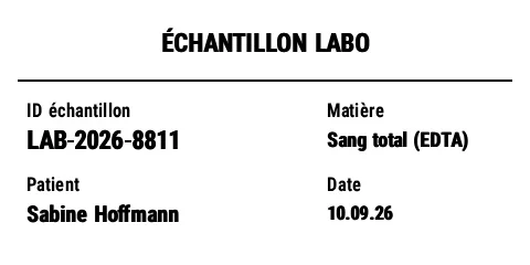 Aperçu de Étiquette d'échantillon de laboratoire