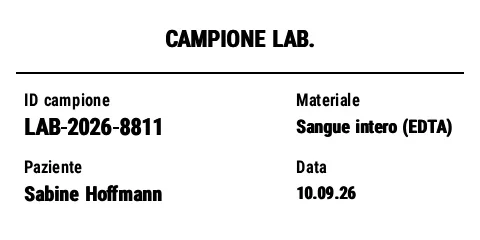 Anteprima di Etichetta per campioni di laboratorio