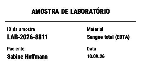 Prévia de Etiqueta de amostra de laboratório