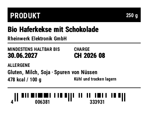 Vorschau von Lebensmitteletikett