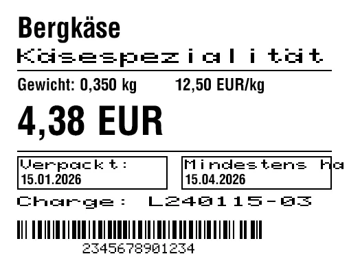 Preview of Food label