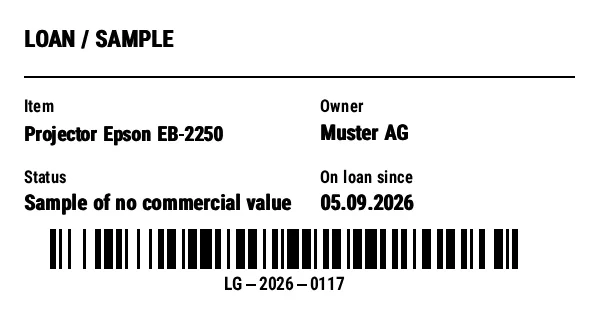 Preview of Loan / Sample Label