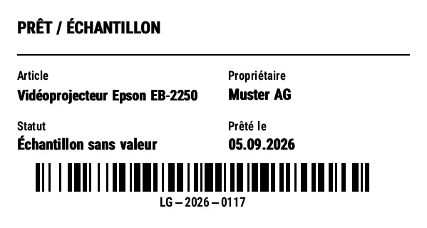 Aperçu de Étiquette prêt / échantillon