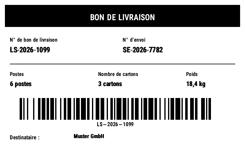 Aperçu de Étiquette extérieure de bon de livraison (packing slip)