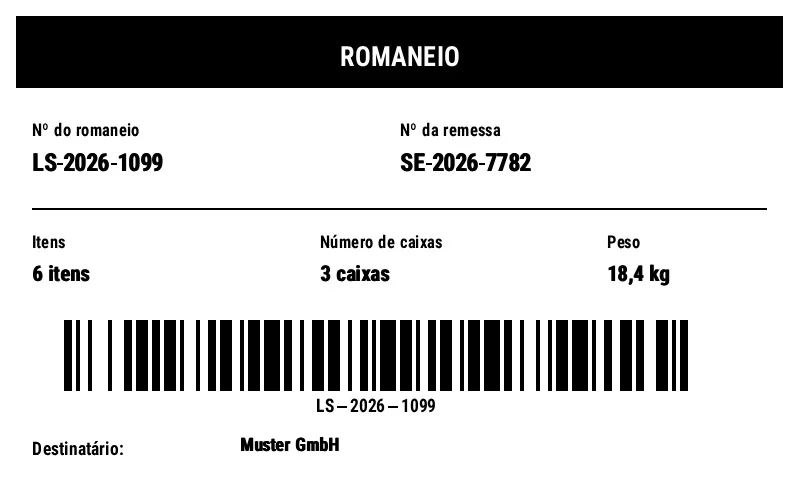 Prévia de Etiqueta externa de romaneio (packing slip)