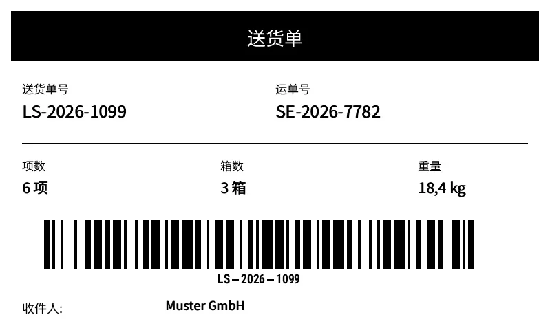 预览：送货单外贴标签 (Packing Slip)