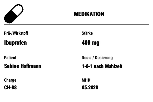 Vorschau von Medikations-/Apothekenetikett