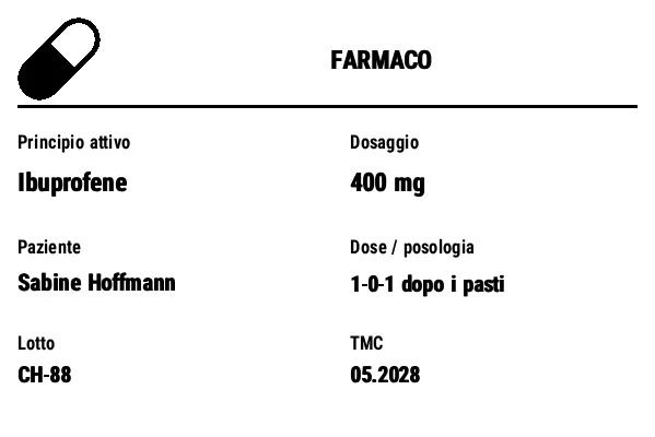 Anteprima di Etichetta farmaco/farmacia