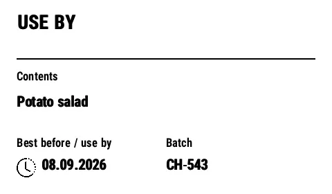 Preview of Best-Before / Use-By Kitchen Label