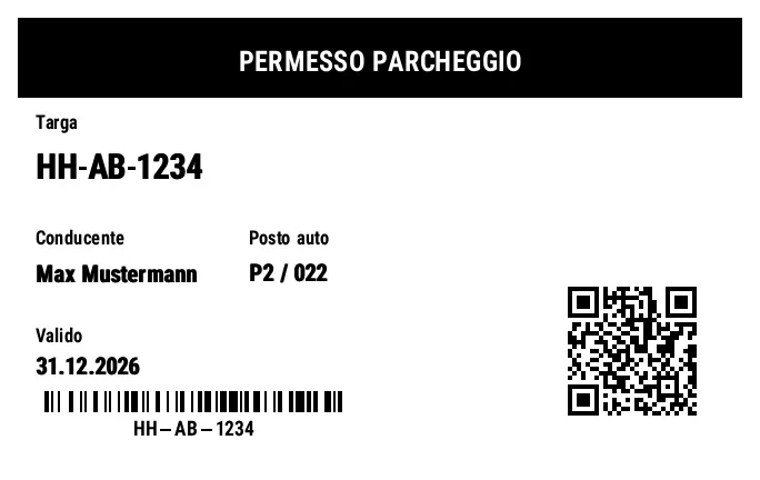 Anteprima di Permesso di parcheggio