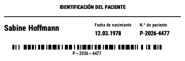Vista previa de Pulsera de paciente