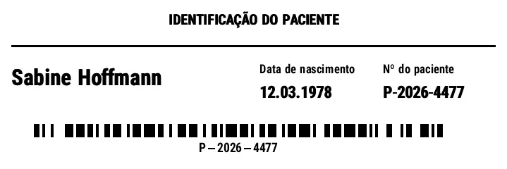 Prévia de Pulseira de paciente