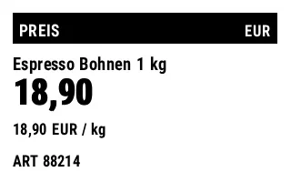 Vorschau von Preisauszeichnung